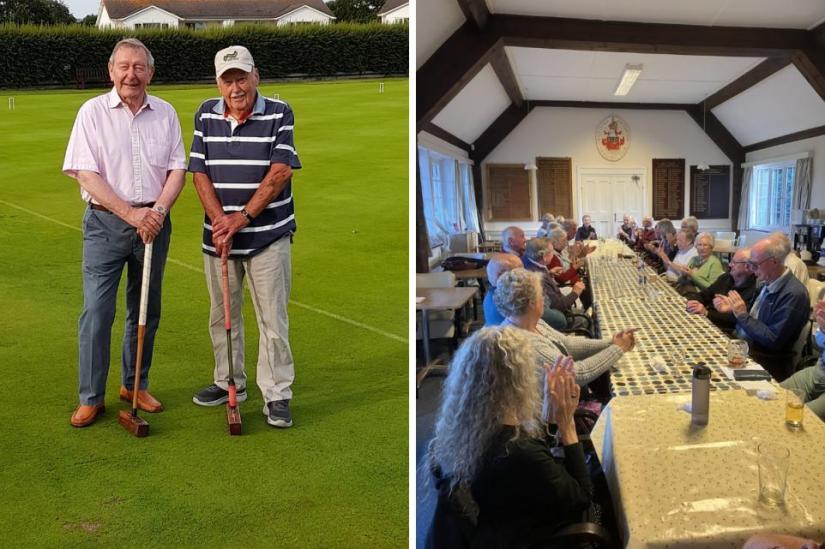 Budleigh and Raleigh Probus Clubs meet up at the Budleigh Croquet Club. Image Peter Walker.